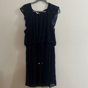 Maurices Navy Ruffle Sleeve Mini Dress